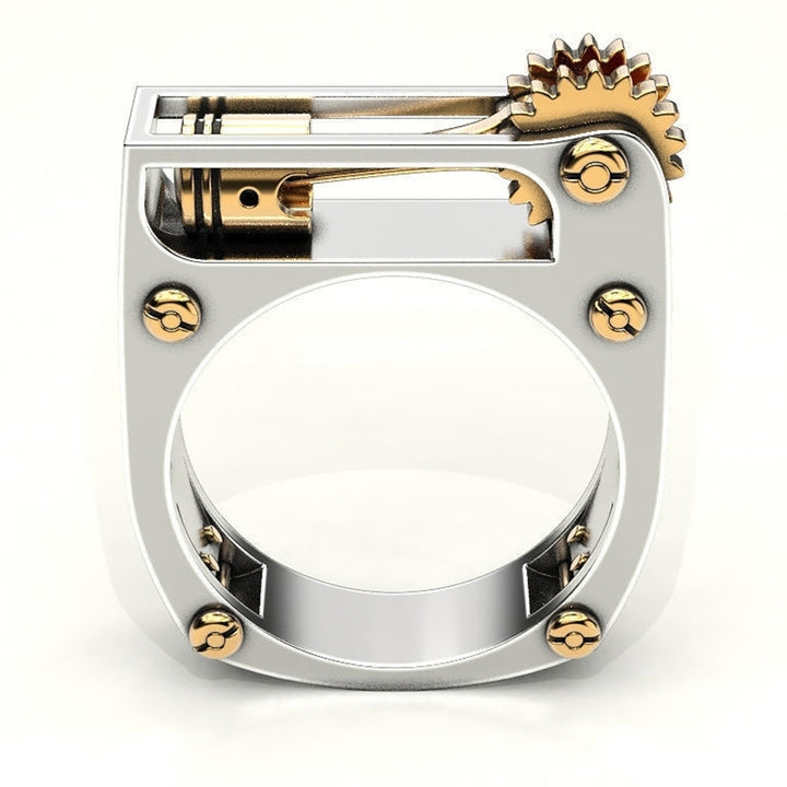 Punk Men Women Mechanical Gear Geometric Band Finger Ring Party Jewelry Gift Image 4