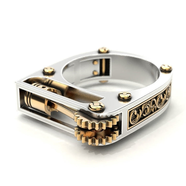 Punk Men Women Mechanical Gear Geometric Band Finger Ring Party Jewelry Gift Image 7