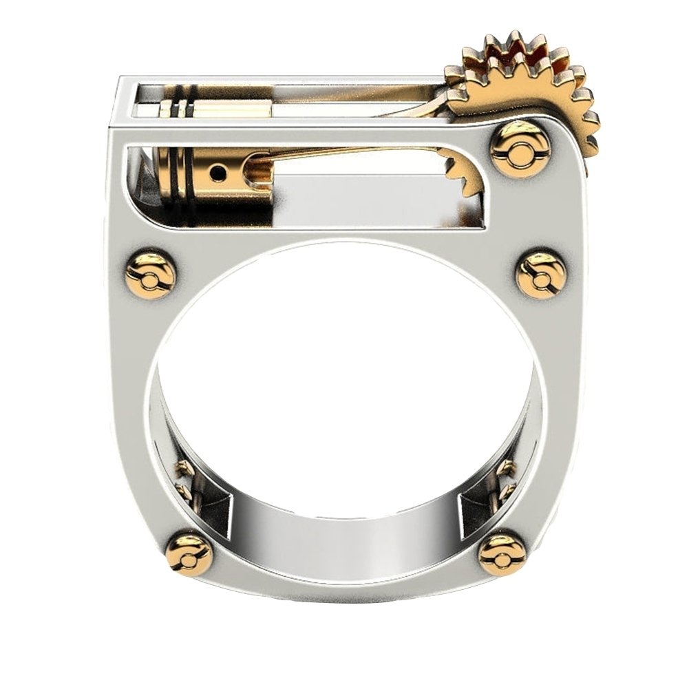 Punk Men Women Mechanical Gear Geometric Band Finger Ring Party Jewelry Gift Image 1