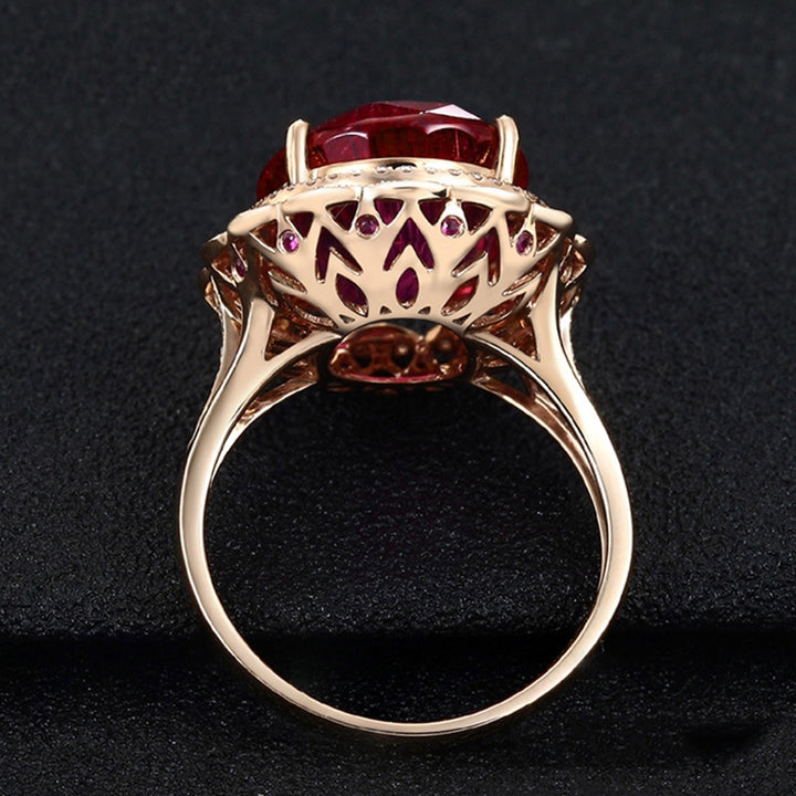 Luxury Women Faux Pigeon Blood Ruby Adjustable Finger Ring Wedding Jewelry Gift Image 6