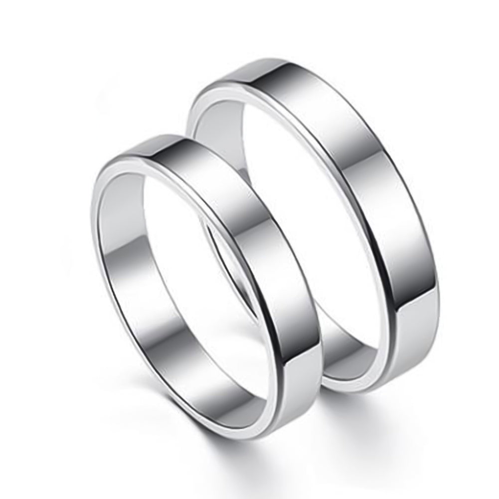 Minimalist Men Women Smooth Band Ring Wedding Engagement Party Jewelry Gift Image 1