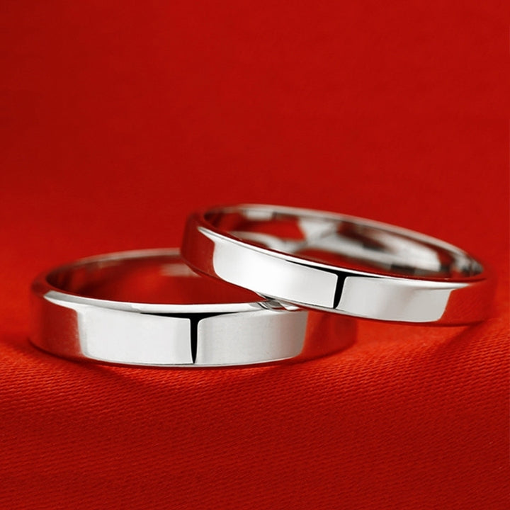 Minimalist Men Women Smooth Band Ring Wedding Engagement Party Jewelry Gift Image 7