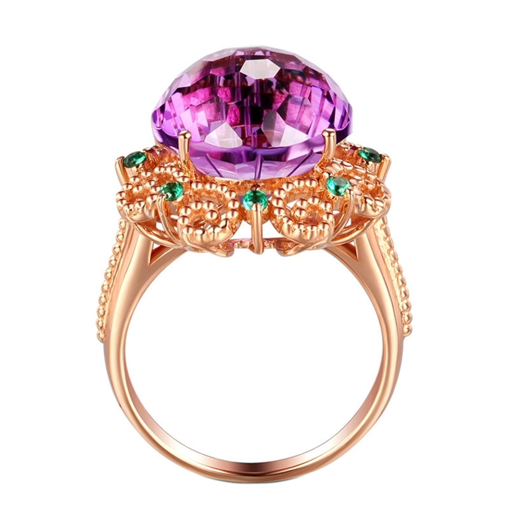 Fashion Women Faux Amethyst Finger Ring Wedding Engagement Banquet Jewelry Gift Image 4