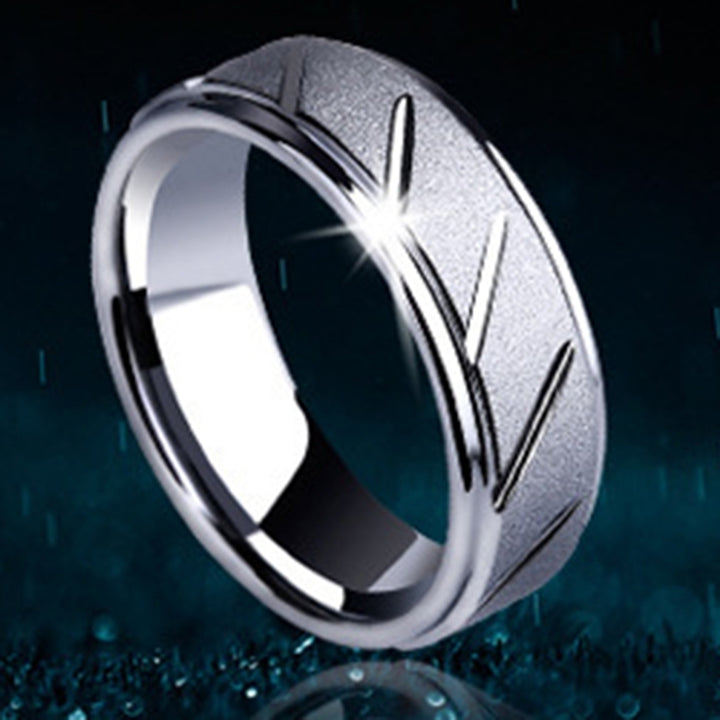 Men Fashion Matte Geometric Band Finger Ring Wedding Engagement Jewelry Gift Image 10