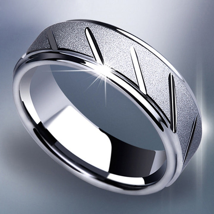 Men Fashion Matte Geometric Band Finger Ring Wedding Engagement Jewelry Gift Image 11