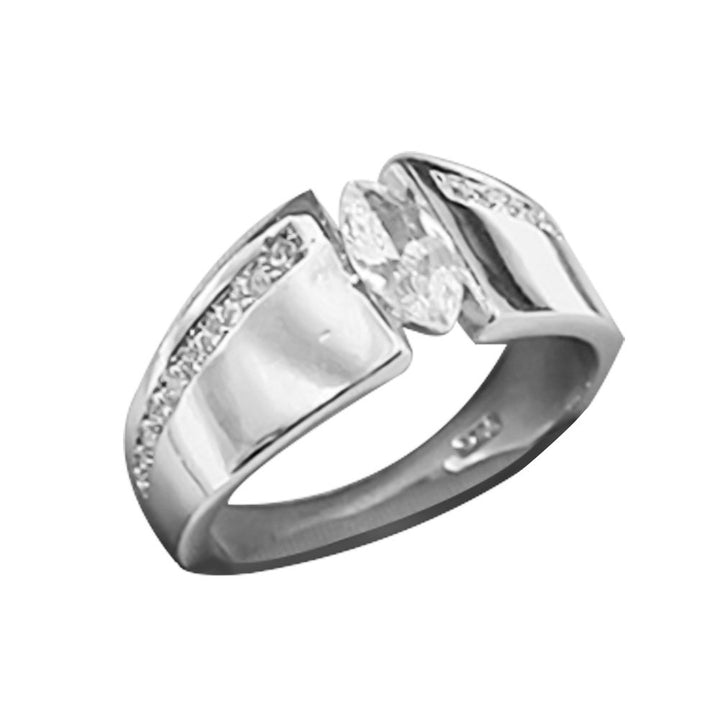 Fashion Women Marquise Cut Cubic Zirconia Geometric Ring Wedding Jewelry Gift Image 6