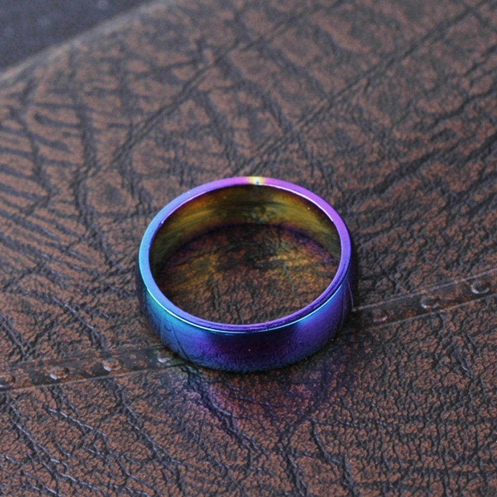 Fashion Men Women Rainbow Wedding Party Band Ring Jewelry Valentine Day Gift Image 4