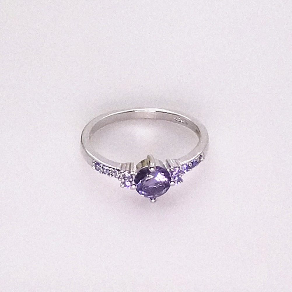 Luxury Women Faux Amethyst Inlaid Finger Ring Wedding Engagement Jewelry Gift Image 4