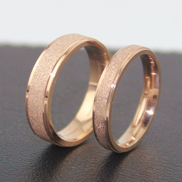 Fashion Unisex Matte Band Ring Wedding Engagement Jewelry Valentine Day Gift Image 1