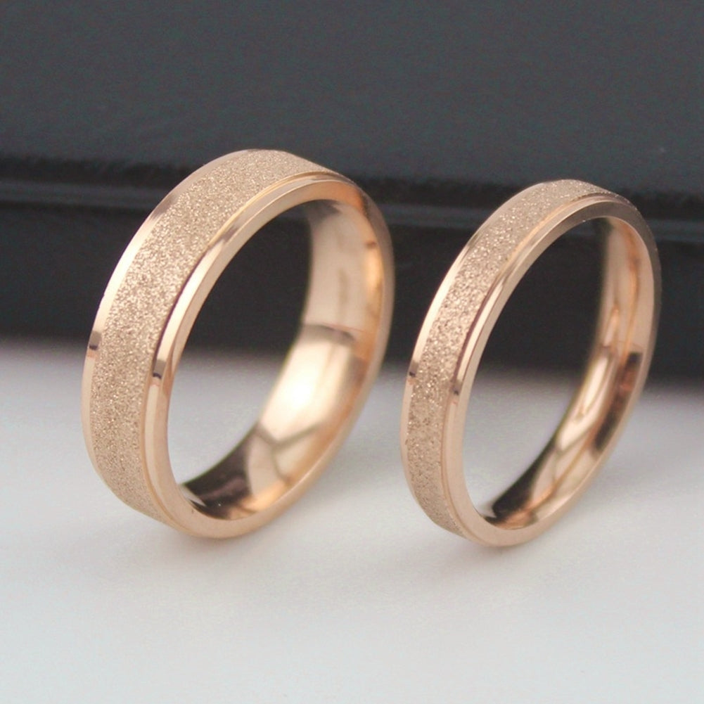 Fashion Unisex Matte Band Ring Wedding Engagement Jewelry Valentine Day Gift Image 4