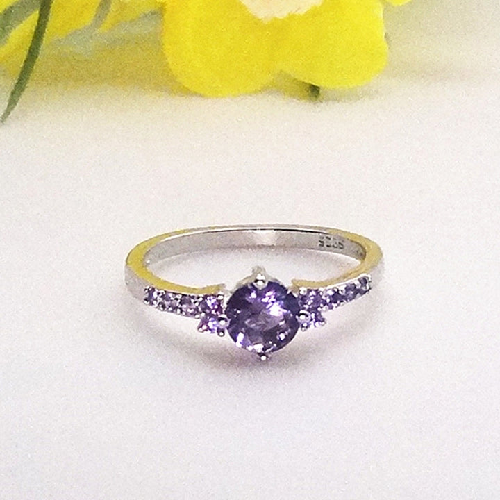 Luxury Women Faux Amethyst Inlaid Finger Ring Wedding Engagement Jewelry Gift Image 7