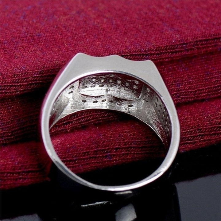 Fashion Men Rhinestone Inlaid Geometric Finger Ring Wedding Party Jewelry Gift Image 6