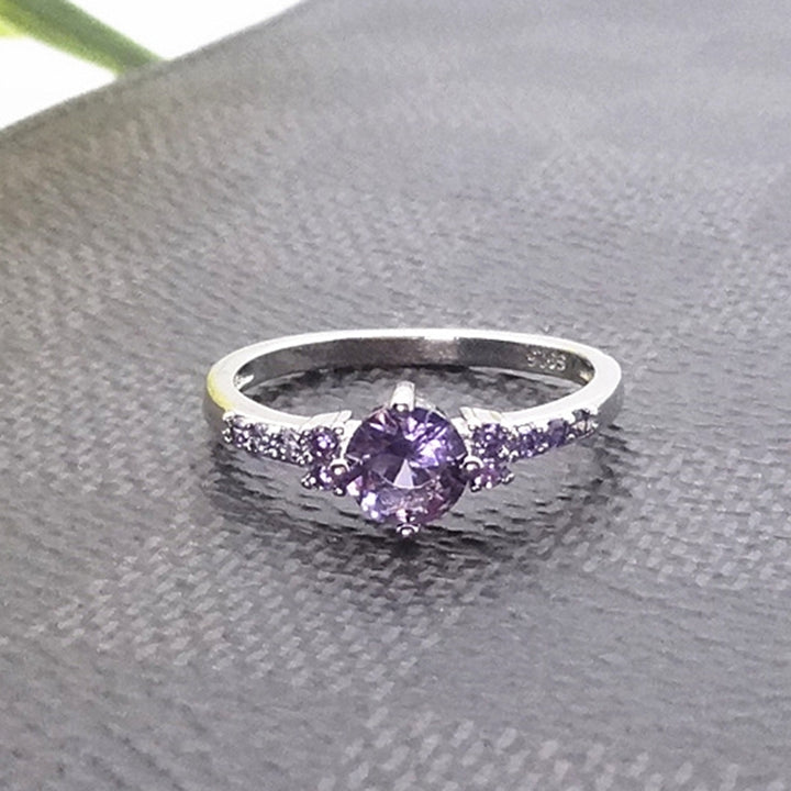 Luxury Women Faux Amethyst Inlaid Finger Ring Wedding Engagement Jewelry Gift Image 8