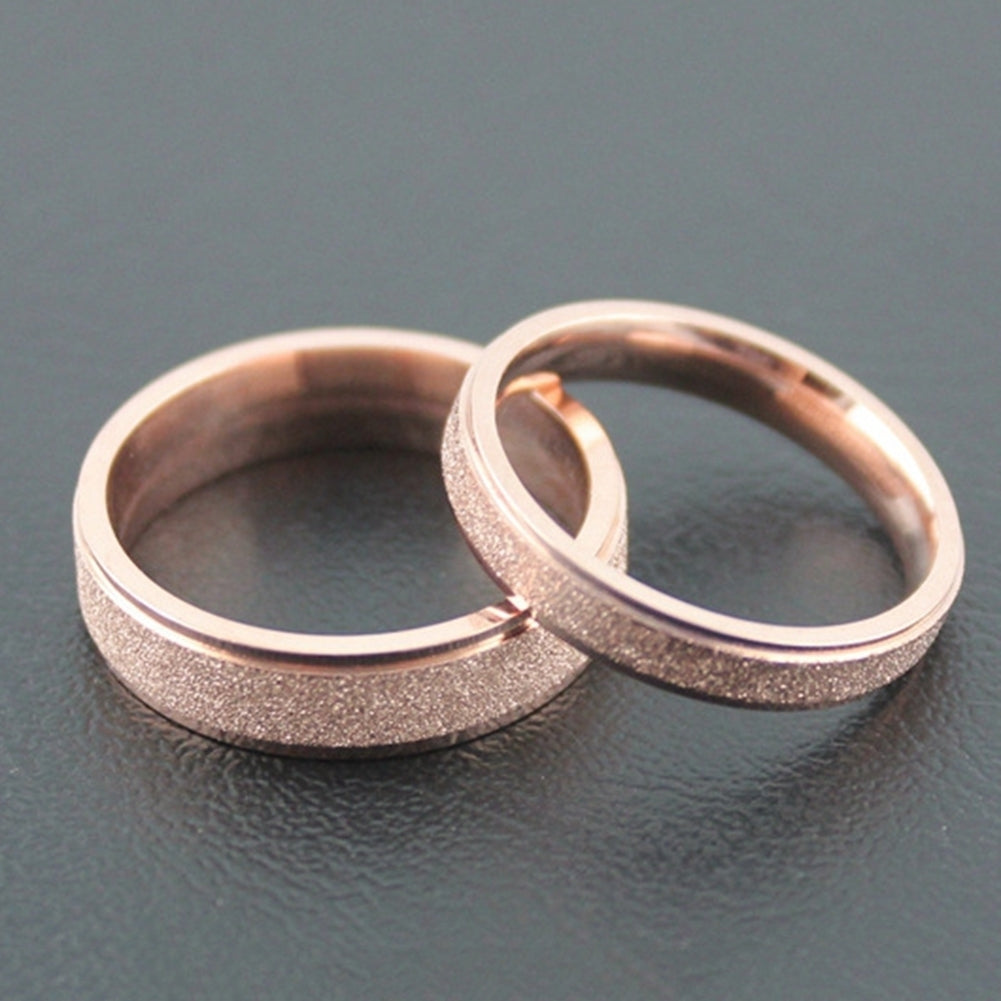 Fashion Unisex Matte Band Ring Wedding Engagement Jewelry Valentine Day Gift Image 7