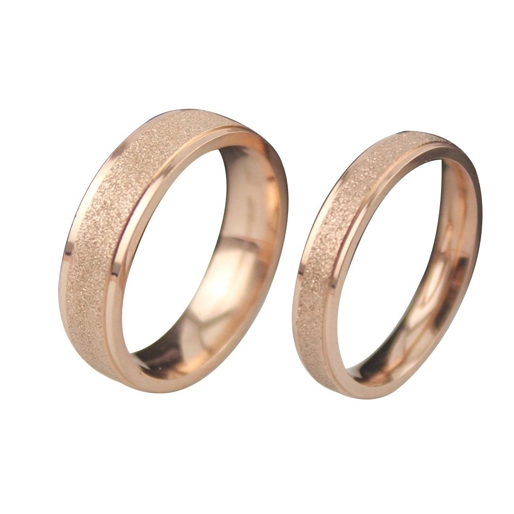 Fashion Unisex Matte Band Ring Wedding Engagement Jewelry Valentine Day Gift Image 10