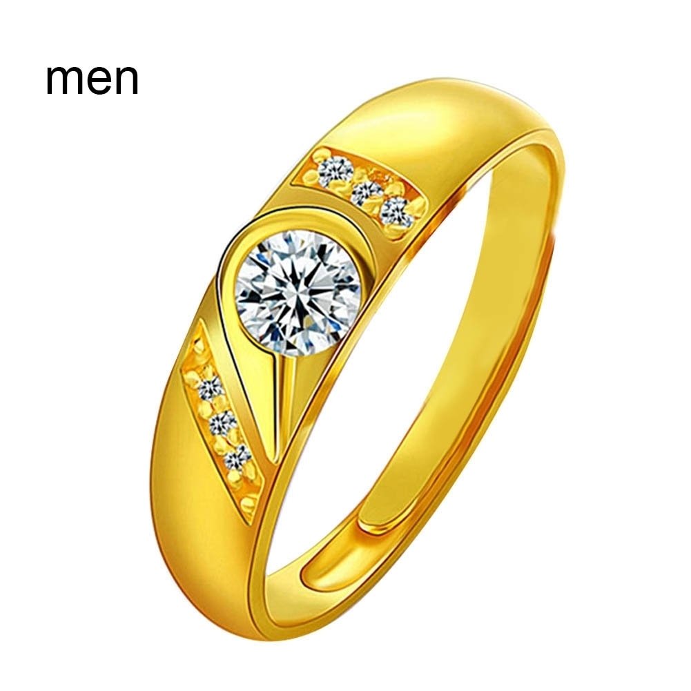 Fashion Rhinestone Inlaid Heart Couple Wedding Ring Jewelry Valentine Day Gift Image 9