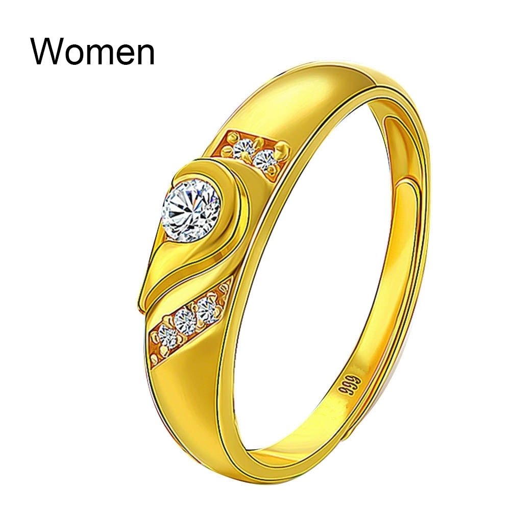 Fashion Rhinestone Inlaid Heart Couple Wedding Ring Jewelry Valentine Day Gift Image 10