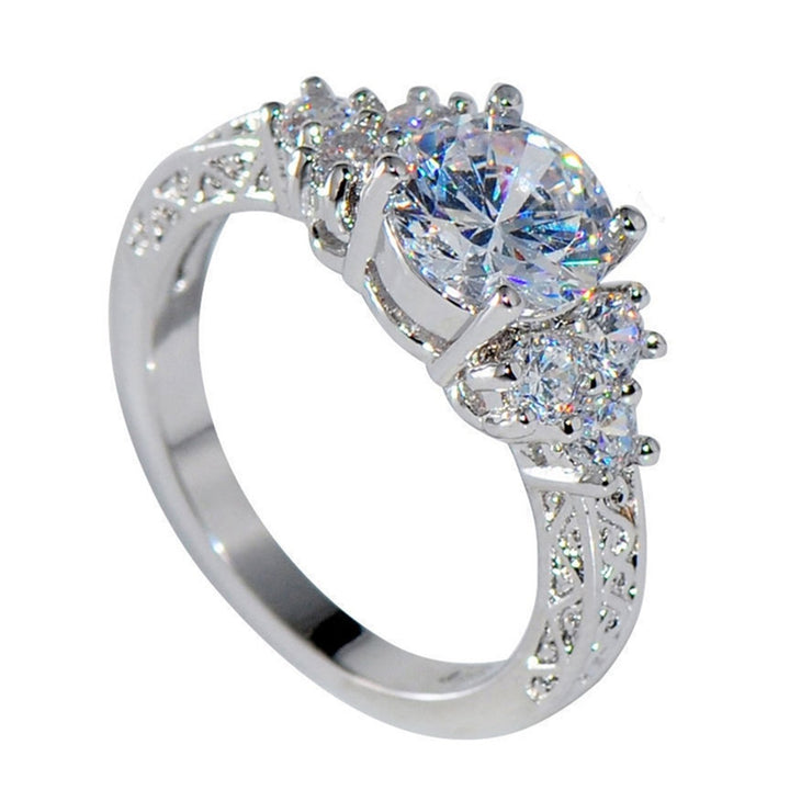 Luxury Cubic Zirconia Inlaid Women Engagement Wedding Party Ring Jewelry Gift Image 8