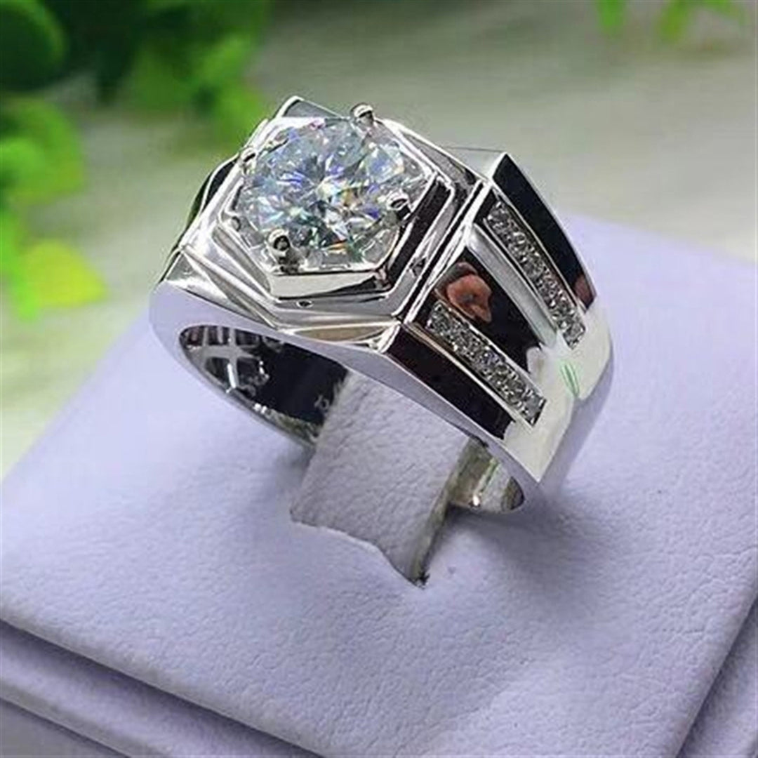 Rings Luxury Non-fading Rhinestone Inlaid Rhinestone Jewelry Finger Ring for Wedding Image 1