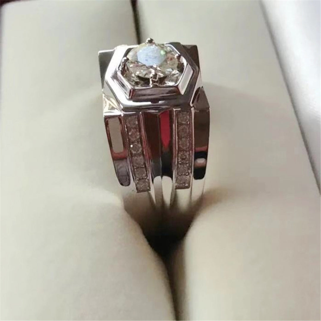 Rings Luxury Non-fading Rhinestone Inlaid Rhinestone Jewelry Finger Ring for Wedding Image 3