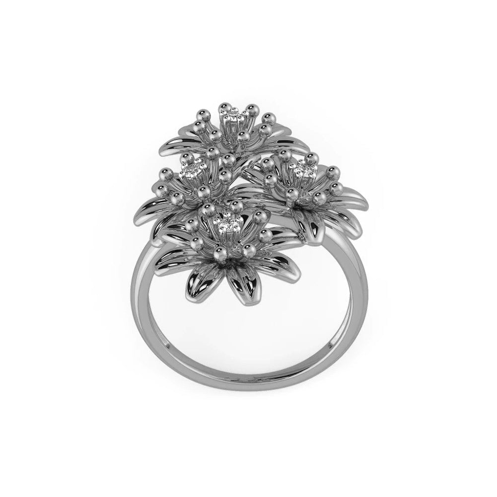 Women Fashion Flower Finger Ring Wedding Engagement Jewelry Valentines Day Gift Image 6