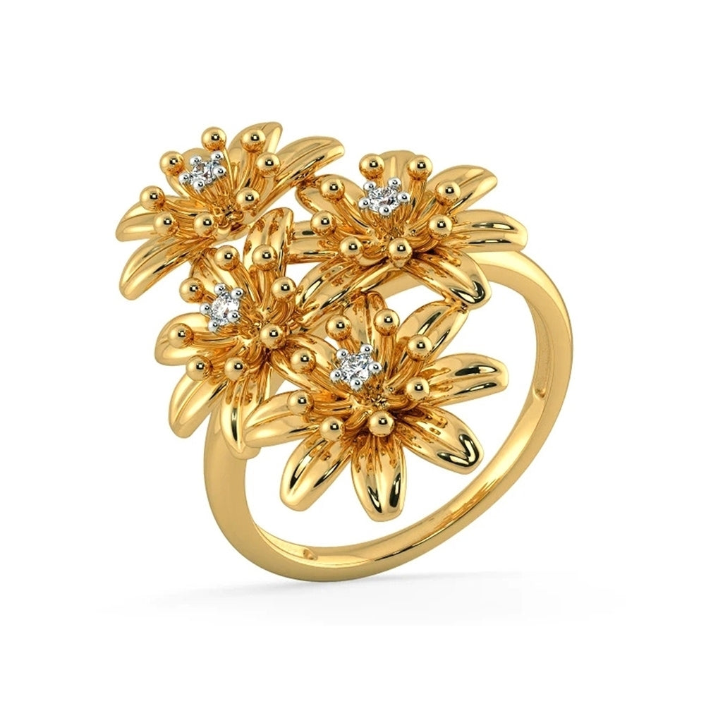 Women Fashion Flower Finger Ring Wedding Engagement Jewelry Valentines Day Gift Image 10