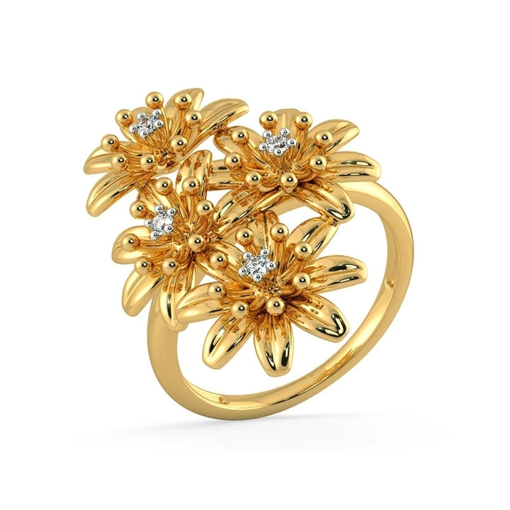 Women Fashion Flower Finger Ring Wedding Engagement Jewelry Valentines Day Gift Image 10