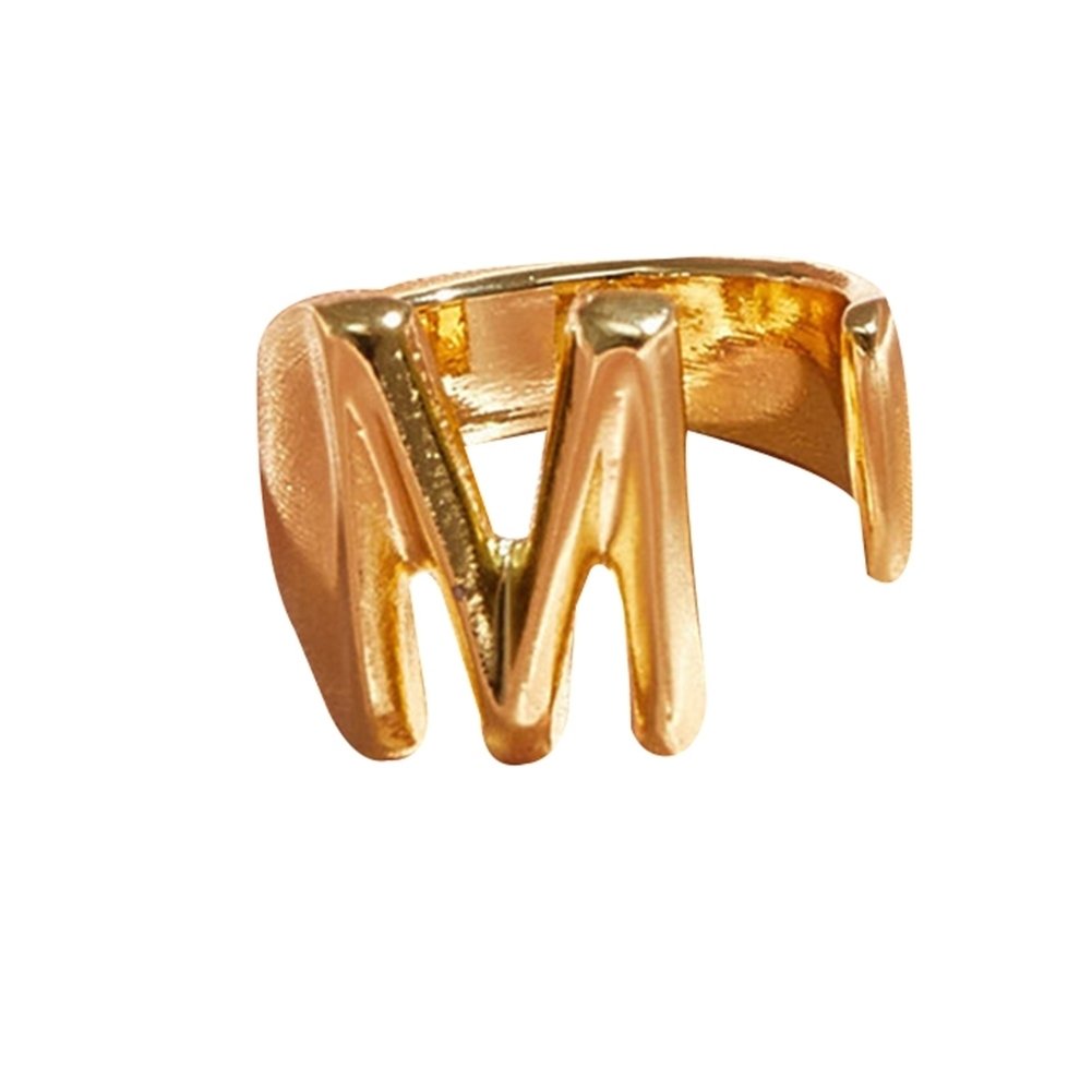 Fashion Women 26 Letters Alphabet Opening Ring Adjustable Party Jewelry Gift Image 3