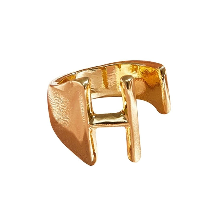 Fashion Women 26 Letters Alphabet Opening Ring Adjustable Party Jewelry Gift Image 8