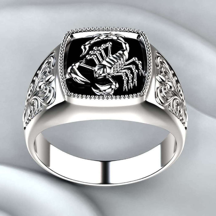 Men Scorpion Engraved Alloy Wide Finger Ring Birthday Club Party Jewelry Gift Image 2