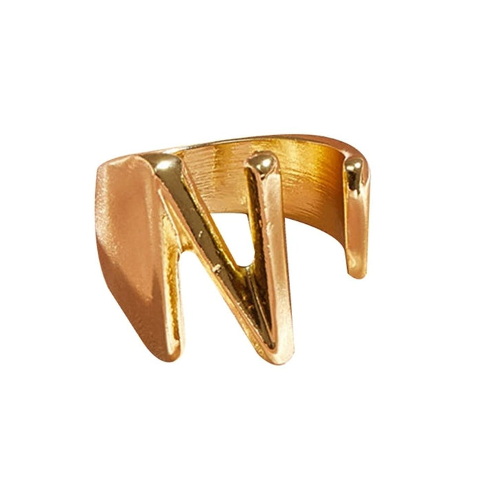 Fashion Women 26 Letters Alphabet Opening Ring Adjustable Party Jewelry Gift Image 12