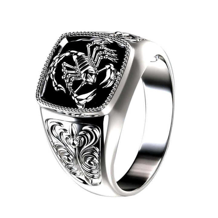 Men Scorpion Engraved Alloy Wide Finger Ring Birthday Club Party Jewelry Gift Image 1