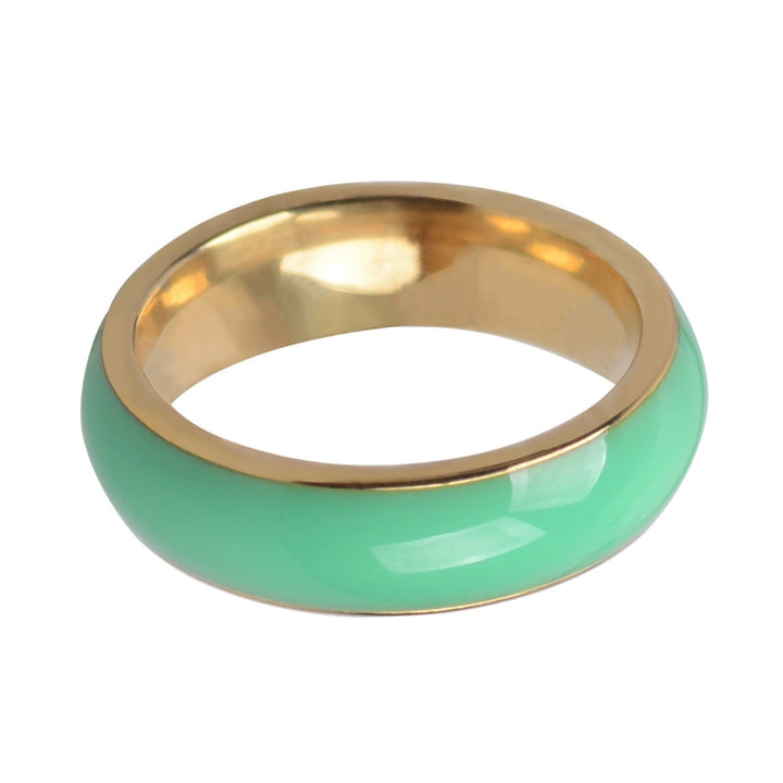 Simple Green Faux Jade Men Finger Ring Engagement Party Jewelry Accessory Gift Image 2