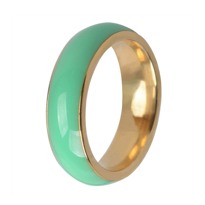 Simple Green Faux Jade Men Finger Ring Engagement Party Jewelry Accessory Gift Image 3