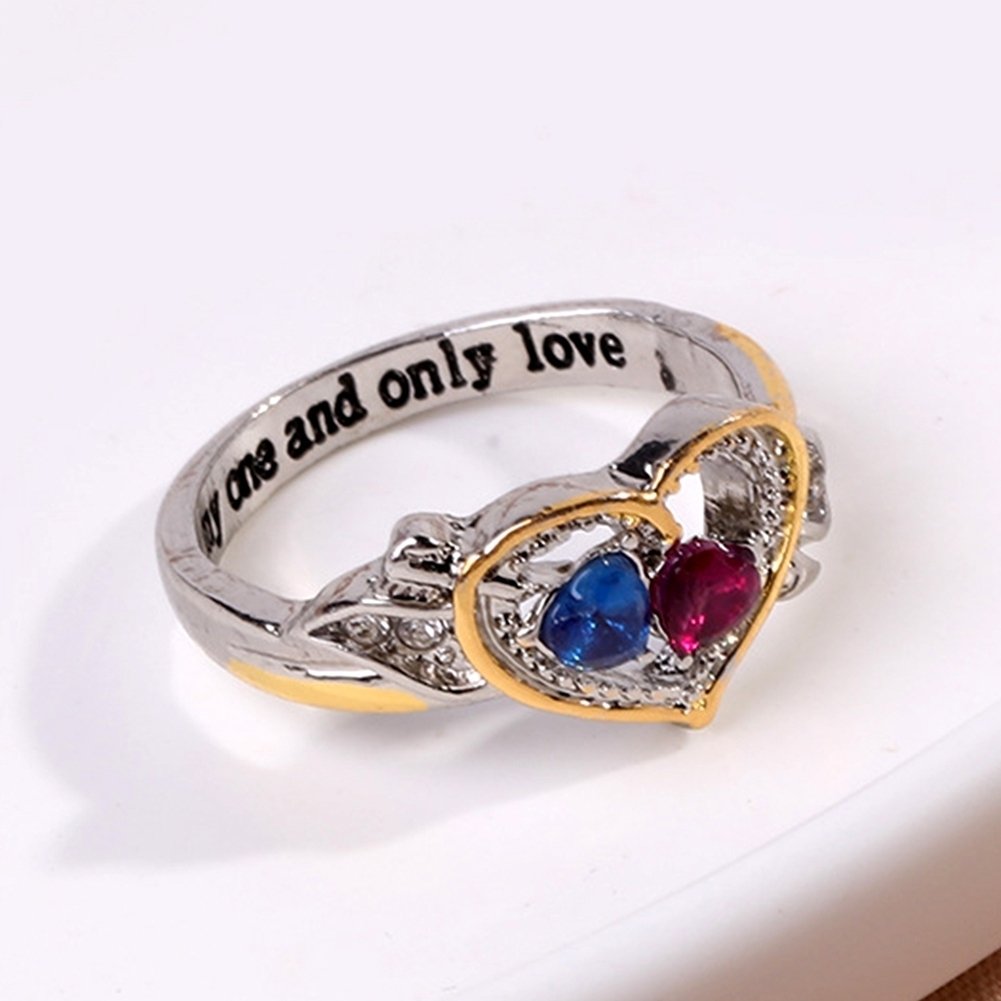 Women Rhinestone Love Heart Alloy Fashion Ring Jewelry Gift for Valentines Image 6