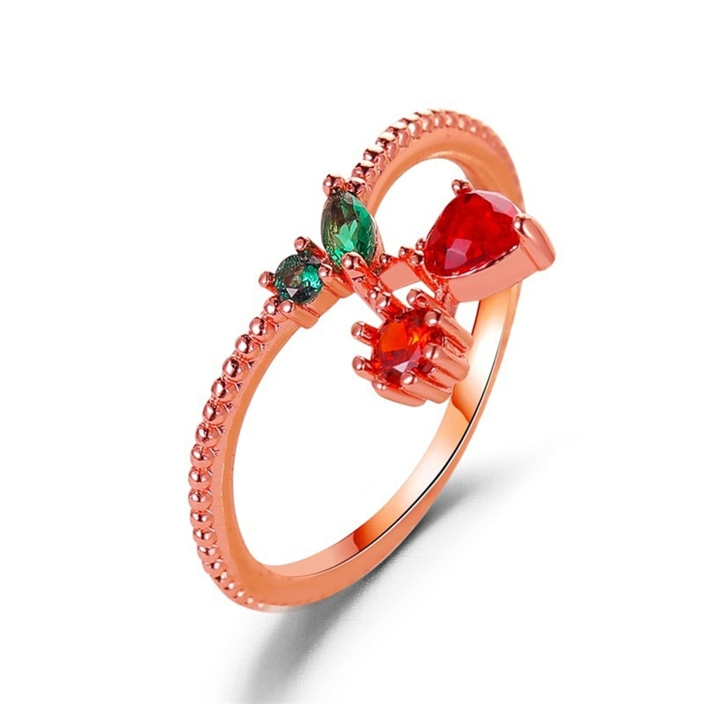 Lovely Style Grape Apple Strawberry Cherry Design Ring Women Jewelry Ornaments Image 6