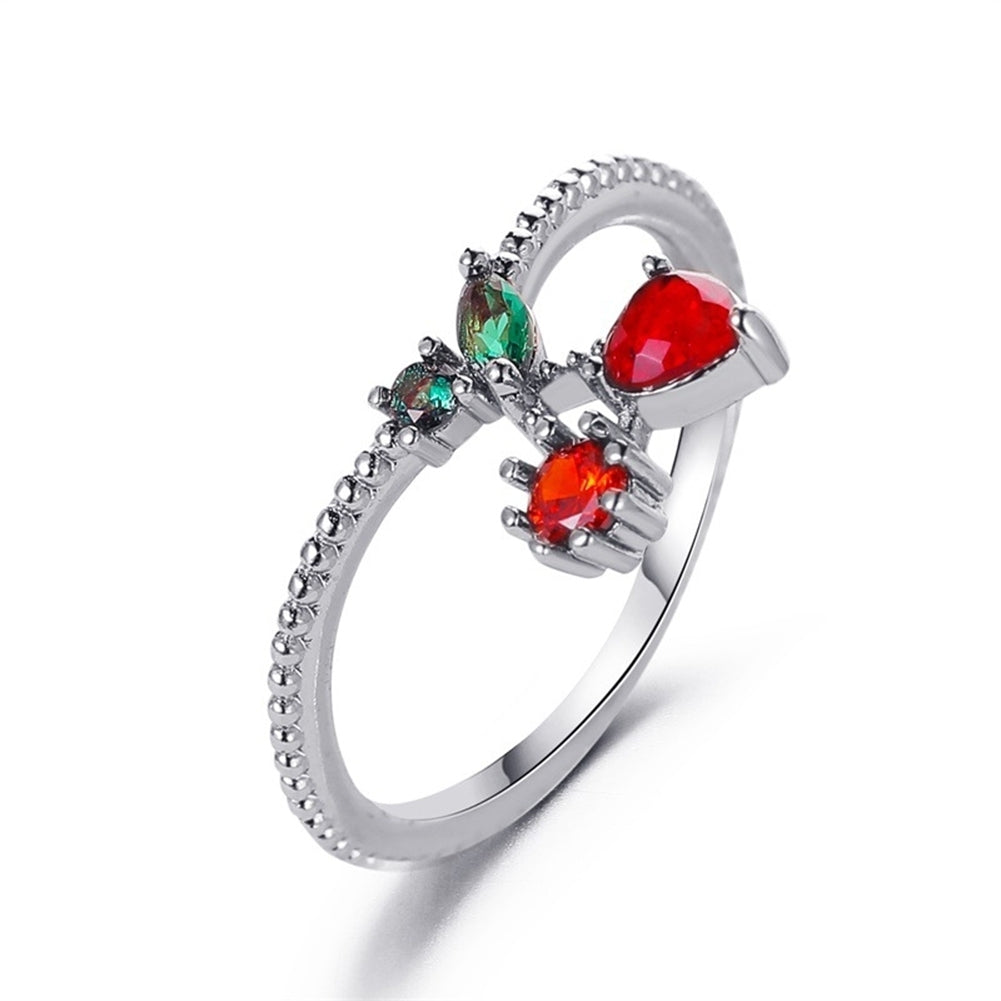 Lovely Style Grape Apple Strawberry Cherry Design Ring Women Jewelry Ornaments Image 10