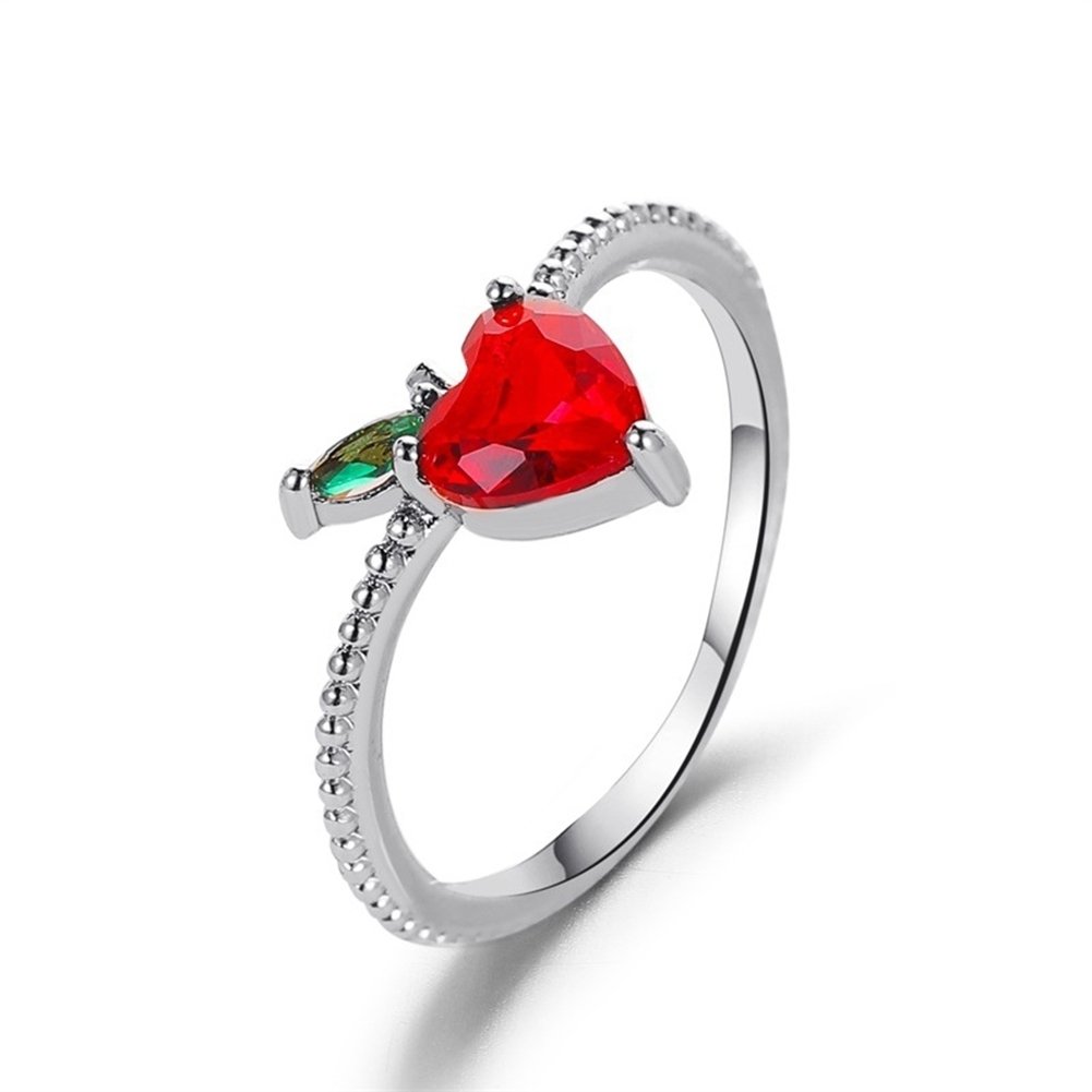 Lovely Style Grape Apple Strawberry Cherry Design Ring Women Jewelry Ornaments Image 11