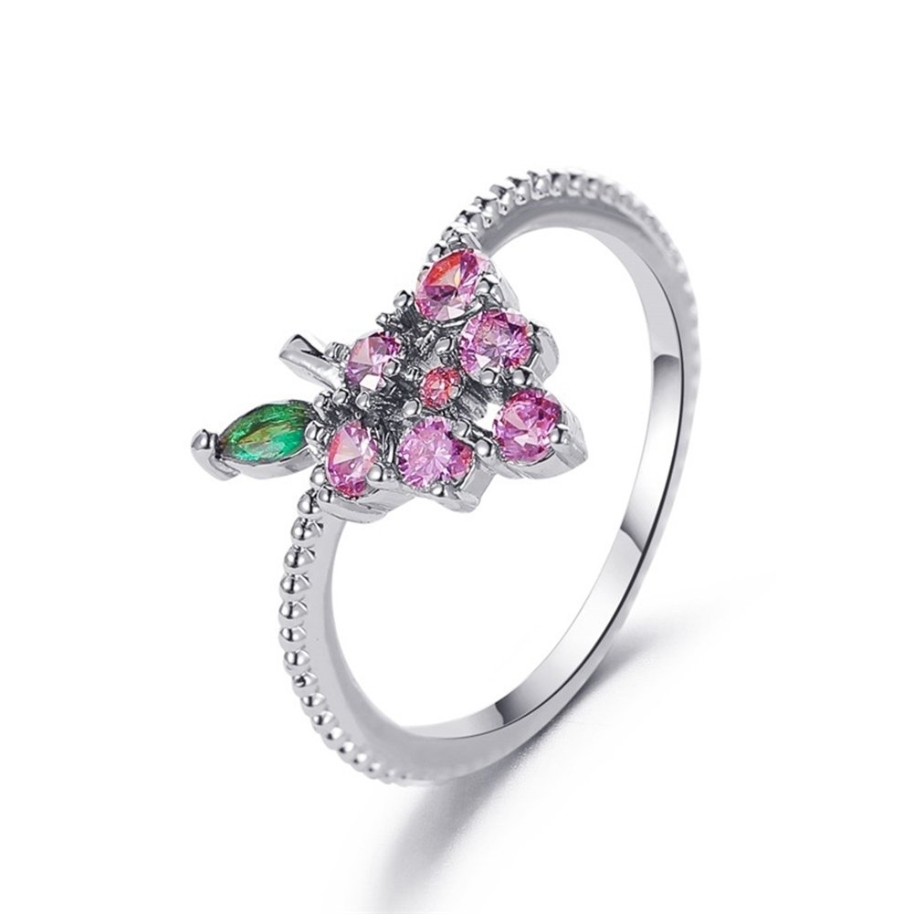 Lovely Style Grape Apple Strawberry Cherry Design Ring Women Jewelry Ornaments Image 12