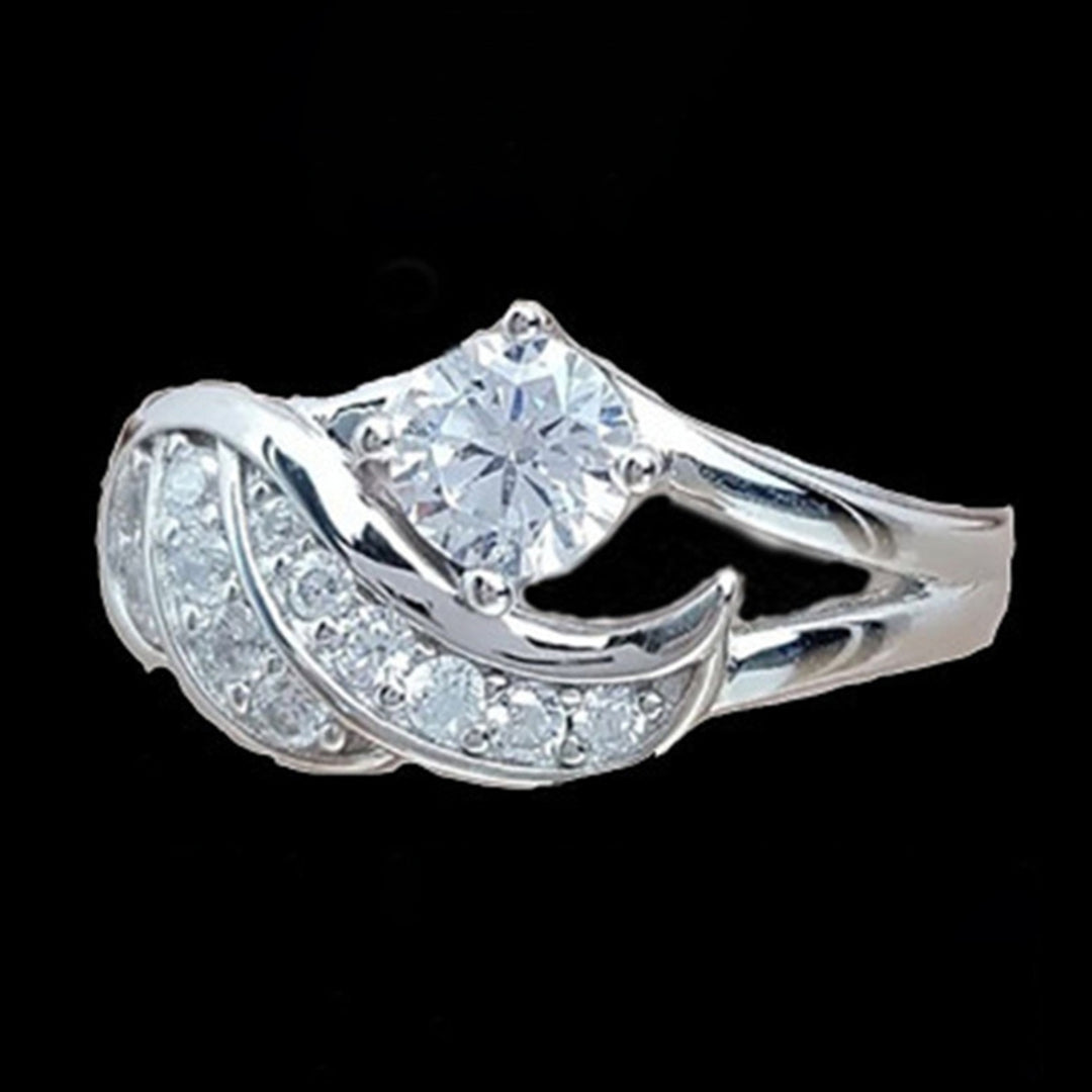 Fashion Angel Wing Rhinestone Decor Wedding Band Ring Jewelry Gift for Women Image 4