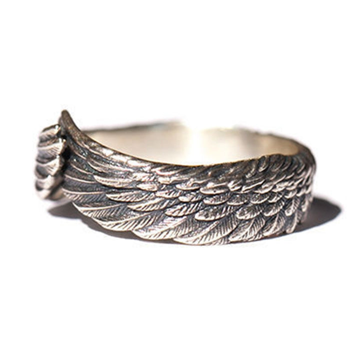 Ring Adjustable Angels Wing Shape Open End Exquisite Couples Ring Ornament for Daily Use Image 9