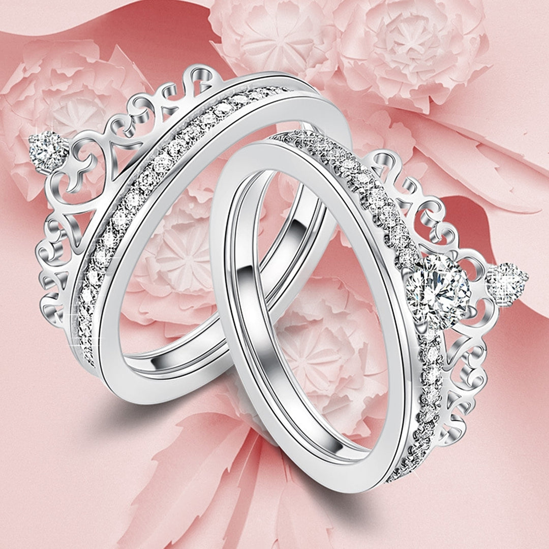 Alloy Ring Solid Detachable Crown Detachable Crown Ladies Ring for Wedding Image 1