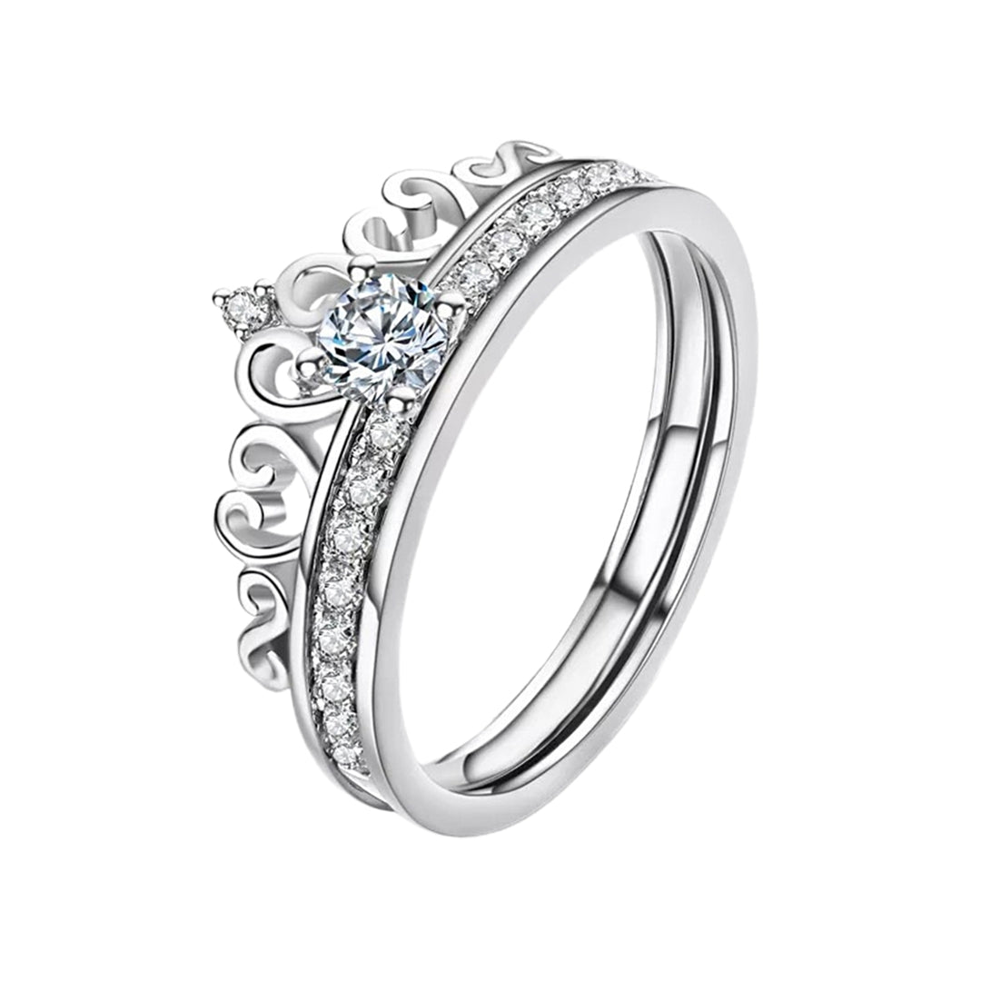 Alloy Ring Solid Detachable Crown Detachable Crown Ladies Ring for Wedding Image 3