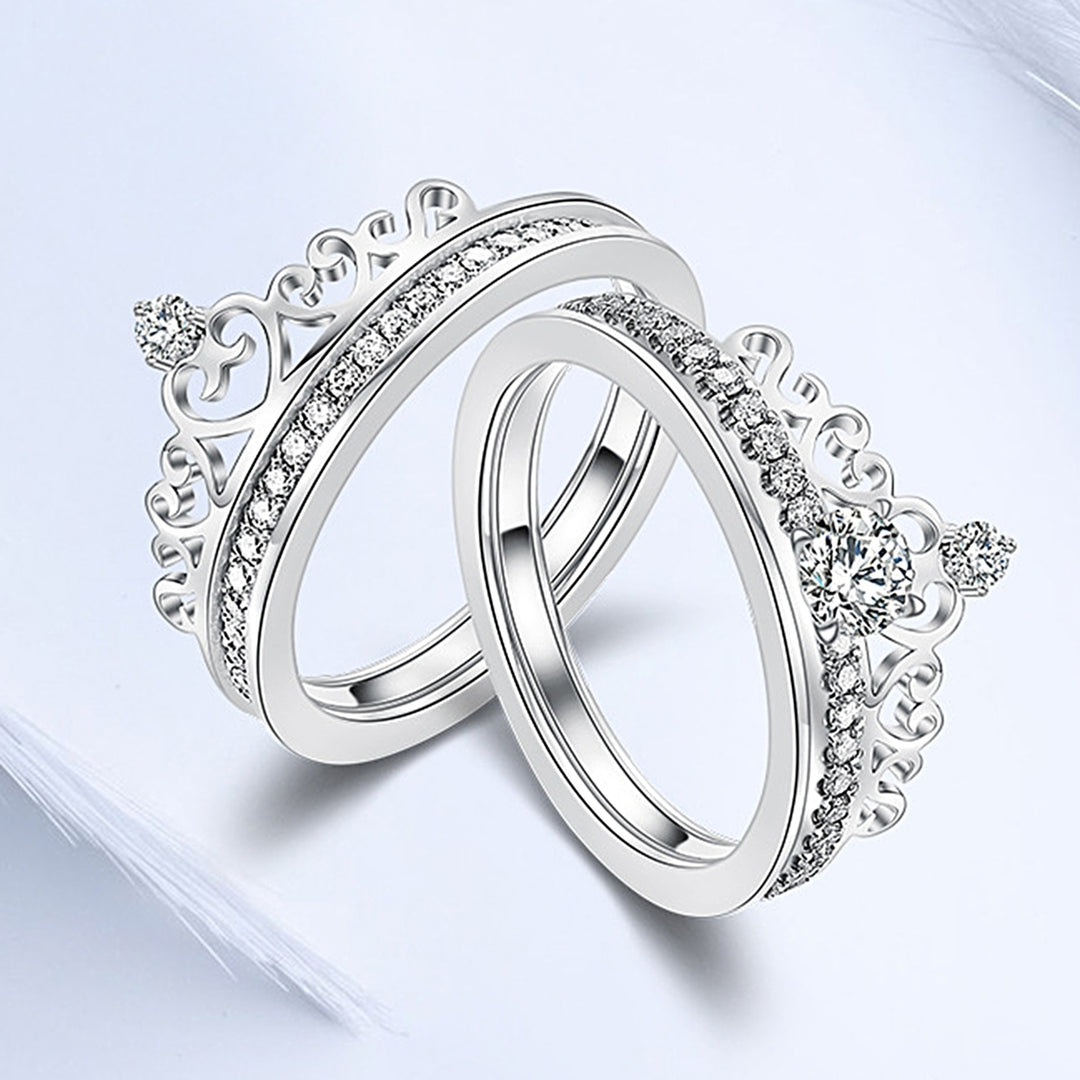 Alloy Ring Solid Detachable Crown Detachable Crown Ladies Ring for Wedding Image 4