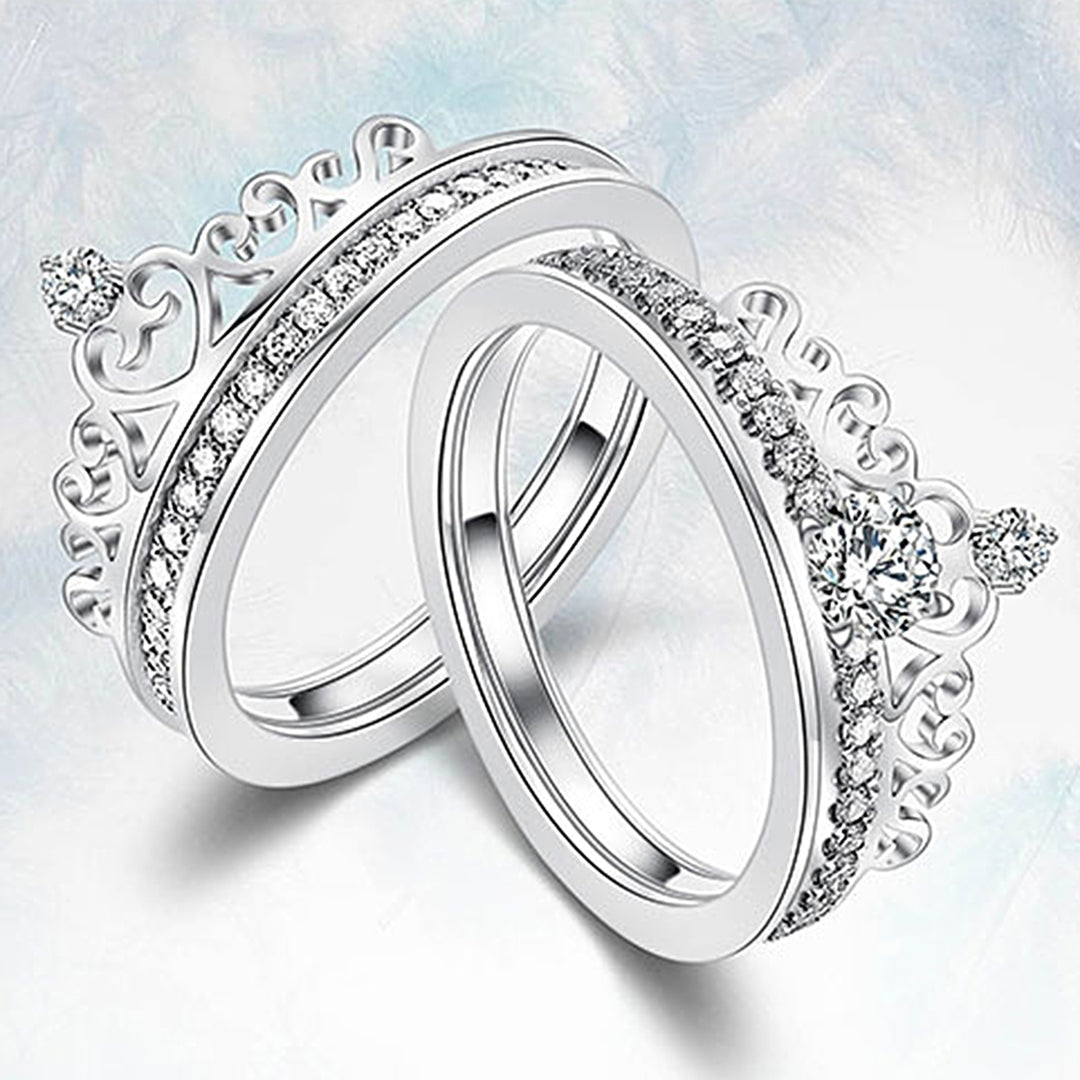 Alloy Ring Solid Detachable Crown Detachable Crown Ladies Ring for Wedding Image 6