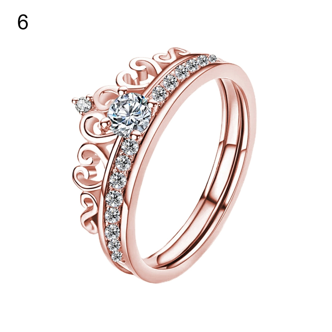 Alloy Ring Solid Detachable Crown Detachable Crown Ladies Ring for Wedding Image 11