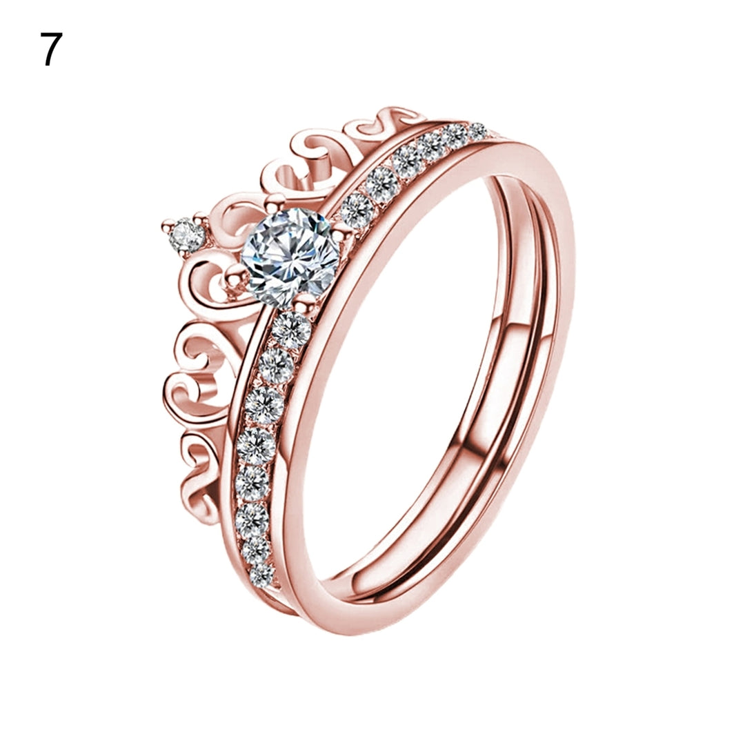 Alloy Ring Solid Detachable Crown Detachable Crown Ladies Ring for Wedding Image 12