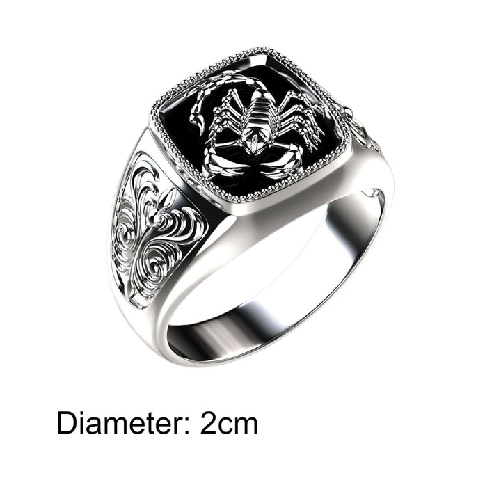 Creative Alloy Scorpio Relief Men Ring Silver Wedding Band Jewelry Accessory for Anniversary Image 6