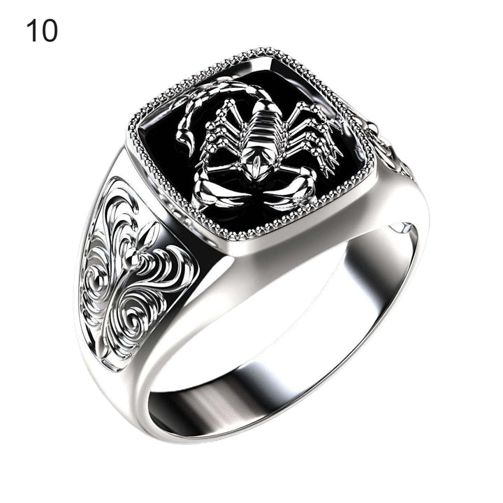 Creative Alloy Scorpio Relief Men Ring Silver Wedding Band Jewelry Accessory for Anniversary Image 10