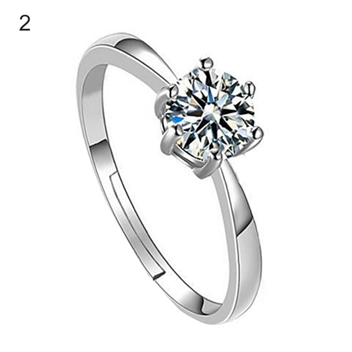 Classic Luxury Adjustable Cubic Zircon Couple Engagement Ring Jewelry Accessory for Valentine Day Image 8